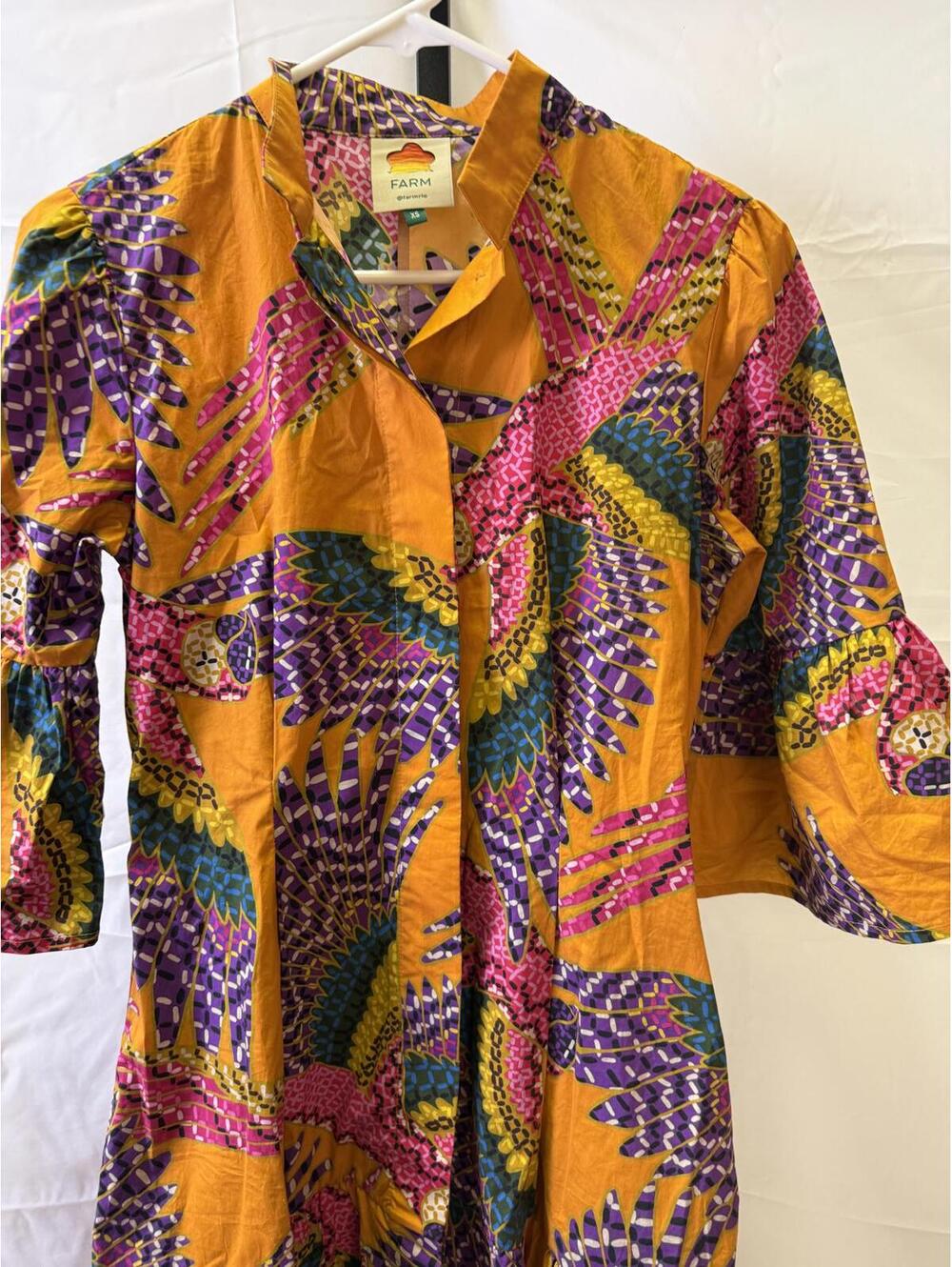 Farm Rio Women's Colorful Patterned Dress XS Parrots - Picture 3 of 5